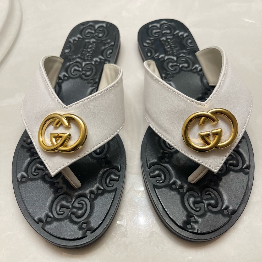 Gucci white sandals